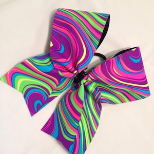 Bright neon cheer bow