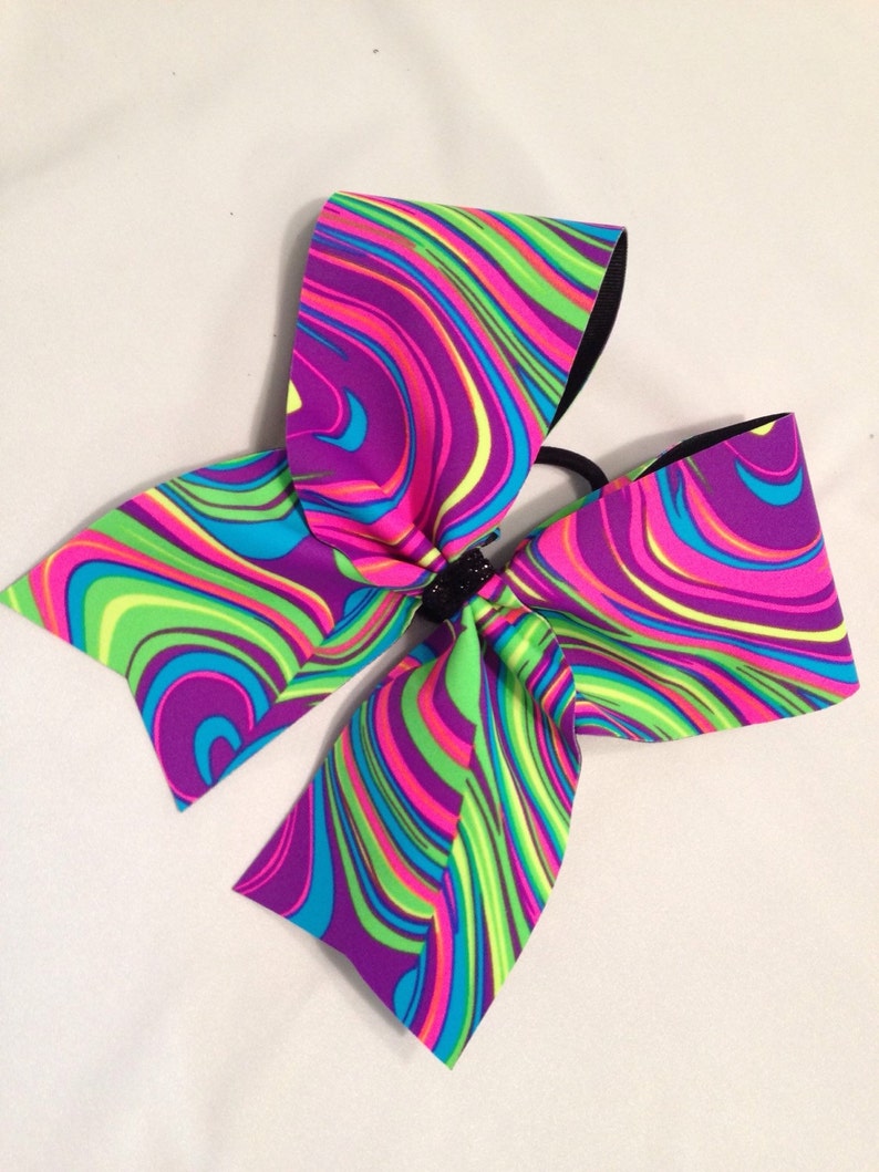 Bright neon cheer bow