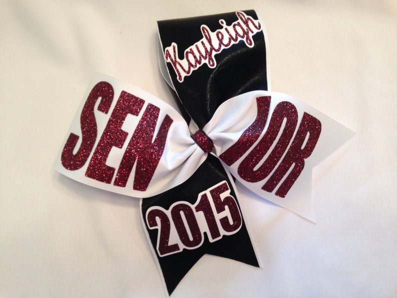 2019 2020 etc green red blue gold black purple pink etc Senior cheer bow dark outline 2018