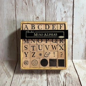 Mini Alphabet Stamp Set by Stampabilities - Letters, punctuation, shapes.