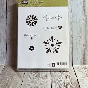 With All my Heart - Stampin&#39; Up! - Friend, floral, thank you, heart