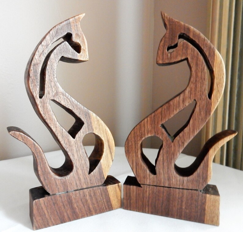 Royal twin cats from Indiana Black Walnut hardwood image 1