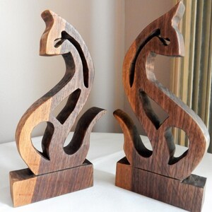 Royal twin cats from Indiana Black Walnut hardwood image 3