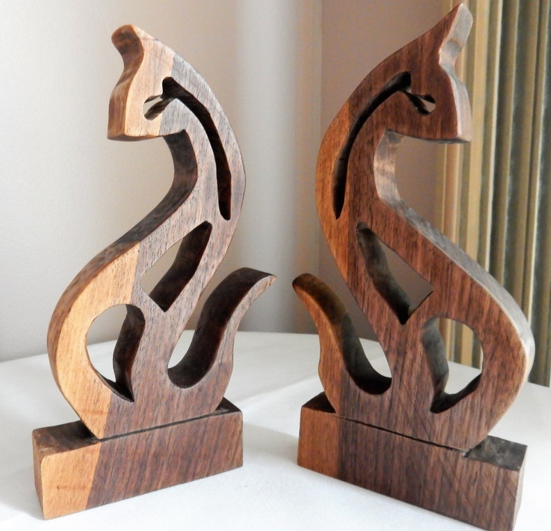 Royal twin cats from Indiana Black Walnut hardwood image 3