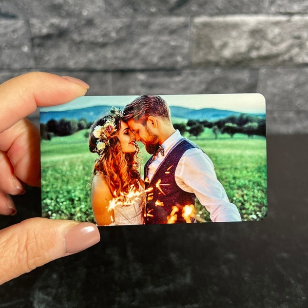 Photo Wallet Card for Boyfriend, Personalized Anniversary Gift for Husband, Custom Gift for Him, Color Metal Wallet Insert, Deployment Card