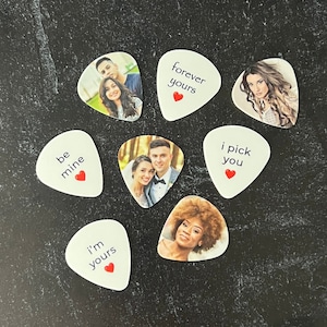 Custom Photo Guitar Keepsake Picks: Personalized Valentine's Day Music Gift for Him