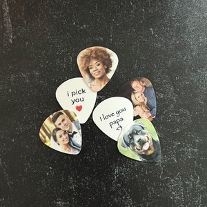 Personalized Photo Guitar Picks for Husband, Musician Photo Gift, Unique Pet Photo Gift for Boyfriend, Anniversary Gift for Him, Guitar Gift