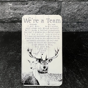 Custom We're a Team Metal Wallet Card for Husband, Valentines Day Gift for Boyfriend, Sentimental Gifts, Engraved Wallet Insert Gift for Him