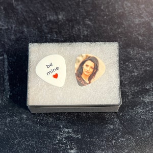 Personalized Photo Guitar Picks for Husband, Musician Photo Gift, Unique Pet Photo Gift for Boyfriend, Anniversary Gift for Him, Guitar Gift image 1