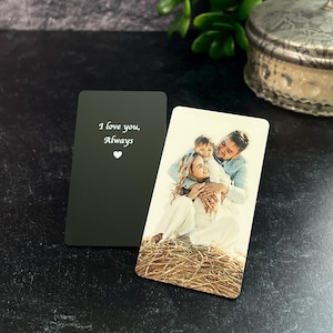 Photo Wallet Card for Boyfriend, Personalized Anniversary Gift for Husband, Custom Gift for Him, Color Metal Wallet Insert, Deployment Card