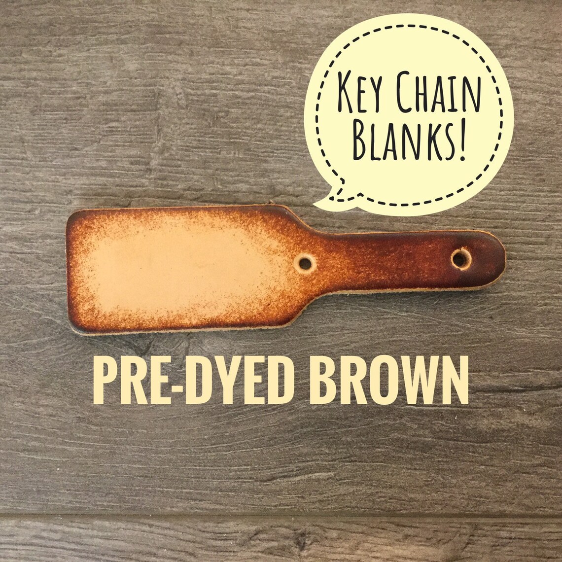 Leather Key Chain Blanks Dyed Brown Leather Craft Supplies Etsy