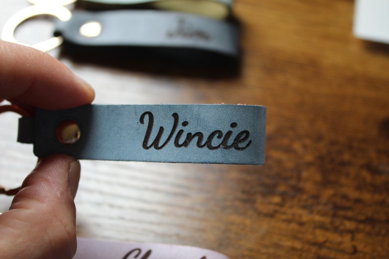 Colorful Leather Key Chain Blanks Finished With Ring Red Etsy