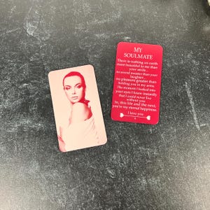 Inserto de billetera "Mi alma gemela" para él, regalo personalizado para novio, regalo con foto personalizado para esposo, tarjeta de billetera desplegable de metal, hecho a mano