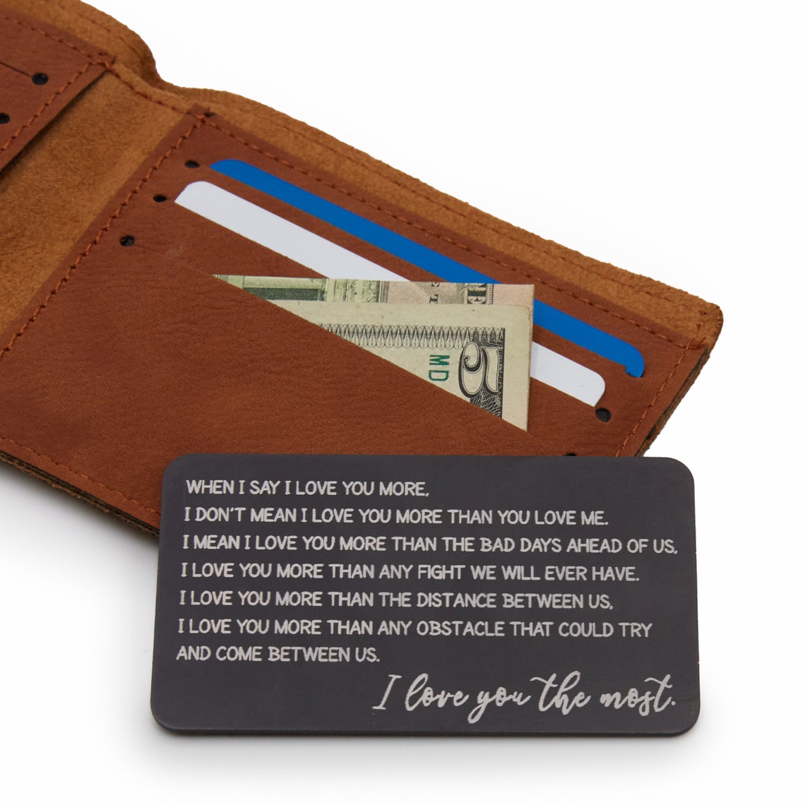 Love You Most Wallet Card Boyfriend or Husband Gift for Him Etsy