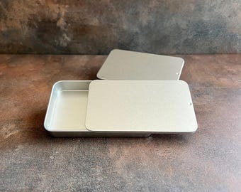 Silver Slide Top Metal Box Containers: Wholesale Craft Supply