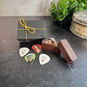 Personalized Photo Guitar Picks for Husband, Musician Photo Guitar Keepsake, Unique Pet Photo for Boyfriend, Valentines Day Gift for Him