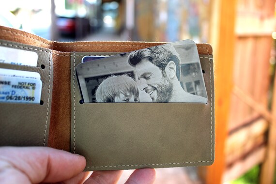 engraved photo metal wallet insert laser engraved wallet card etsy engraved photo metal wallet