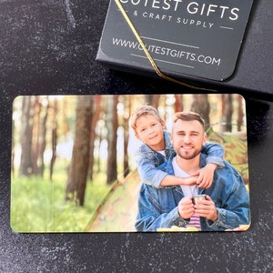 Custom Photo Wallet Card for Boyfriend, Unique Fathers Day Gift for Dad, Personalized Color Photo Card for Son, Keepsake Card for Husband