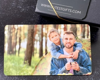 Custom Photo Wallet Card for Boyfriend, Unique Fathers Day Gift for Dad, Personalized Color Photo Card for Son, Keepsake Card for Husband