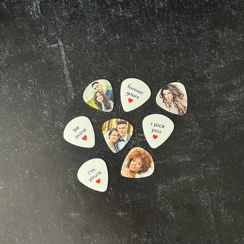 Personalized Photo Guitar Picks for Husband, Musician Photo Gift, Unique Pet Photo Gift for Boyfriend, Anniversary Gift for Him, Guitar Gift image 7