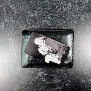Custom Engraved Metal Photo Wallet Card: Personalized Fathers Day Gift for Dads
