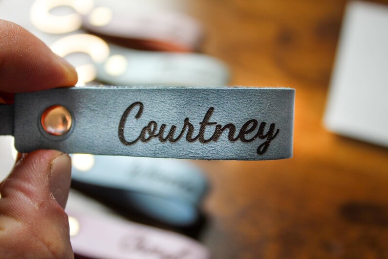 Colorful Leather Key Chain Blanks Finished With Ring Red Etsy