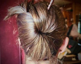 Stained Wooden Hair Barrette Sticks: DIY Leather Craft Supplies (6 inch)