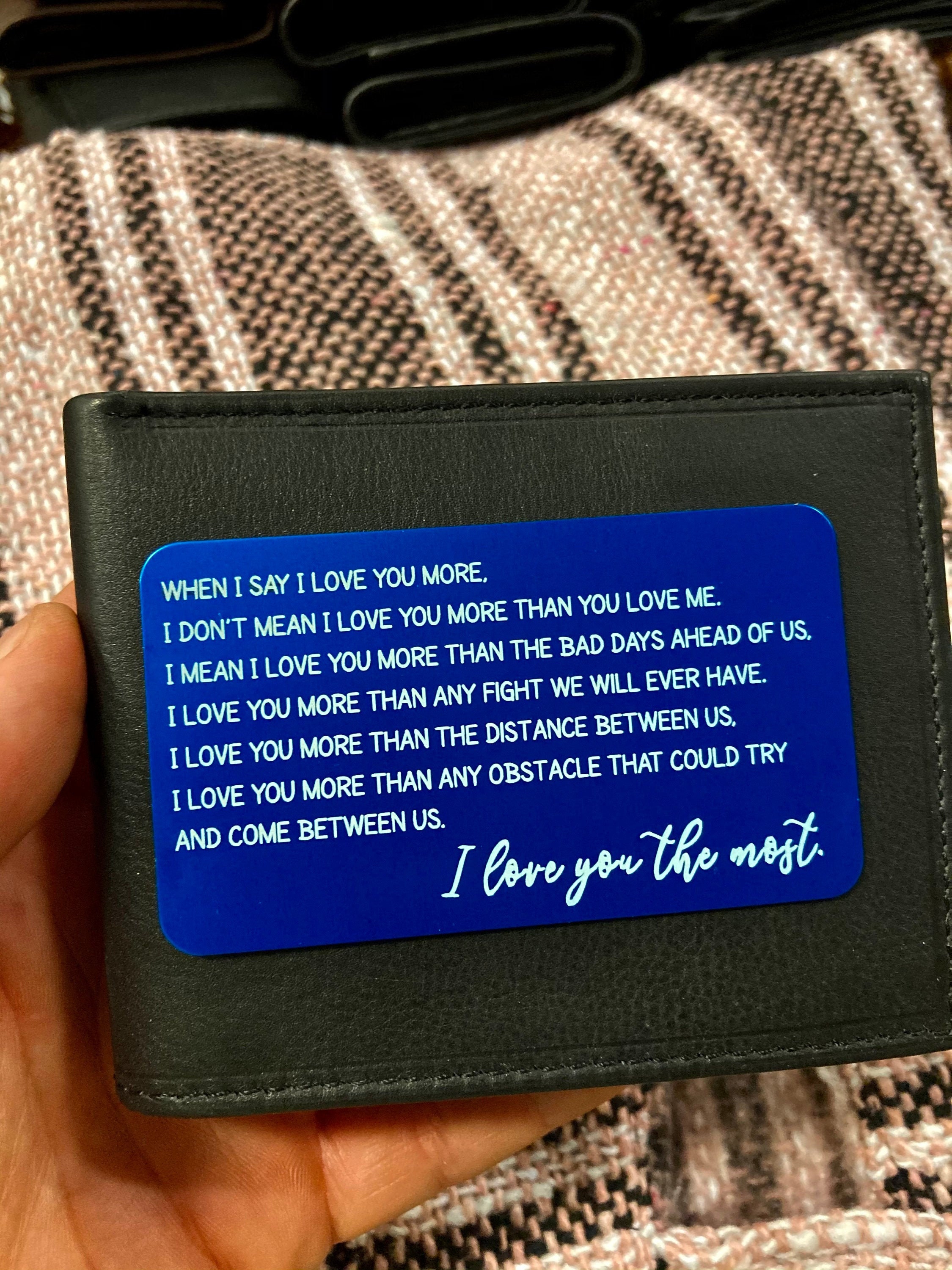 Regular Love You Most Wallet Insert Quote for Couples Family Etsy