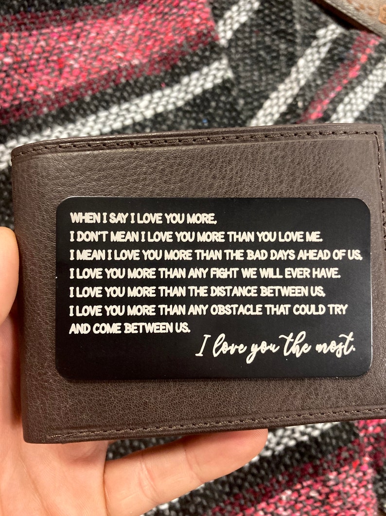 Regular Love You Most Wallet Insert Quote for Couples Family Etsy