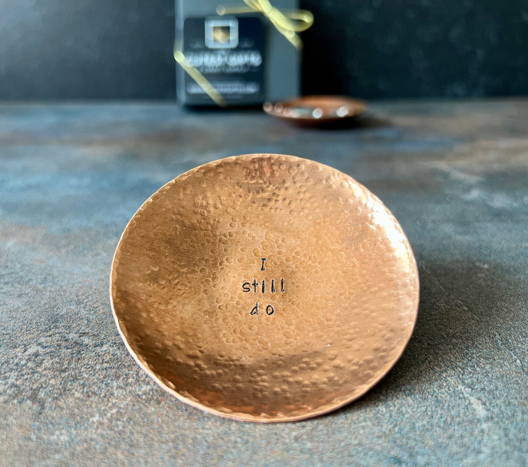 I Still Do Wedding Ring Dish for Husband, 7th Anniversary Gift for Wife, Copper Jewelry Dish