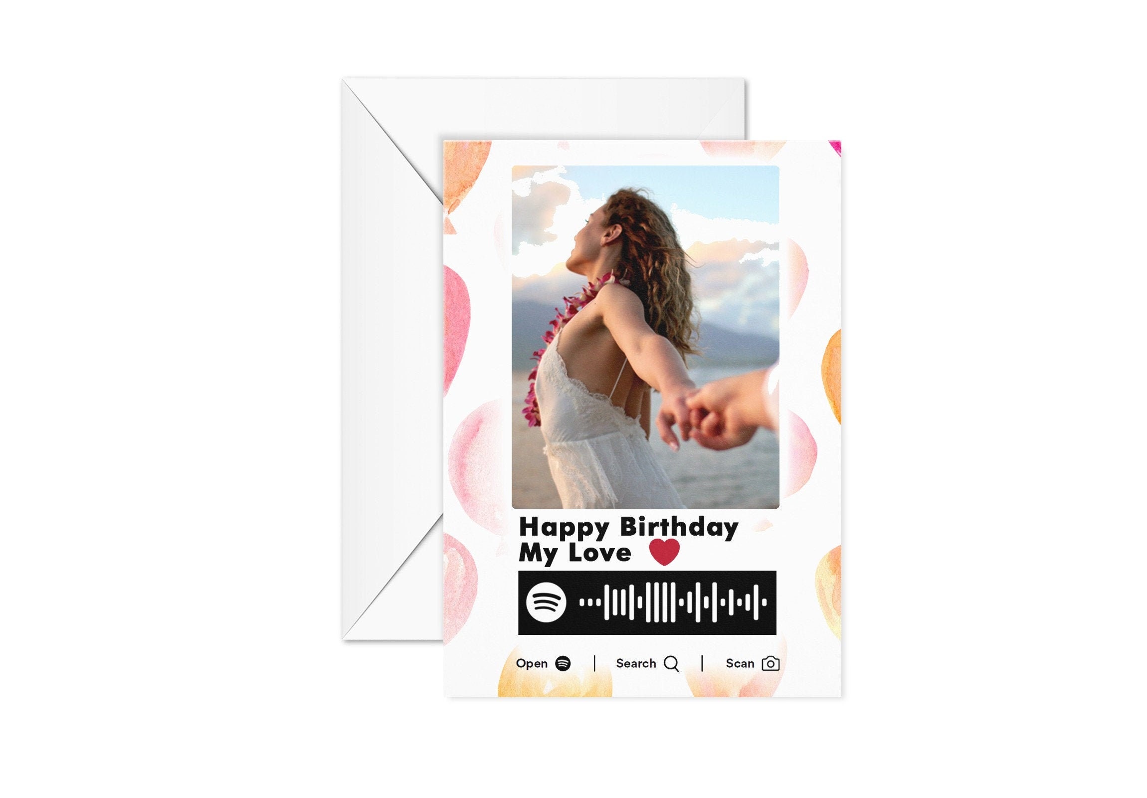 Spotify Scan Code Birthday Card Custom Photo Birthday Card | Etsy