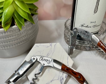 Personalized Wine Opener, Customized Stainless Steel Professional Series Corkscrew, Hostess Gift, Gift for Him, Gift for Her, Wine Gift, Bar