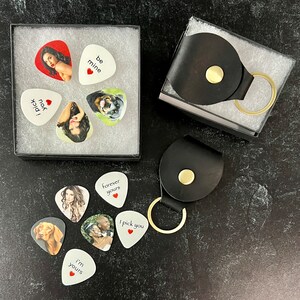 Personalized Photo Guitar Picks for Husband, Musician Photo Gift, Unique Pet Photo Gift for Boyfriend, Anniversary Gift for Him, Guitar Gift image 4