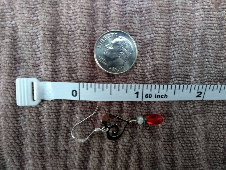 Valentines Day or not; Heart Dangle Pierced Earrings of 925 Sterling Silver Filigree