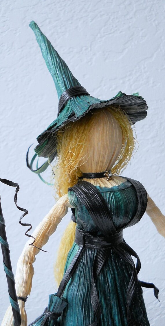 Beautiful Witch Corn Husk Art Doll with Herb Bag and | Etsy