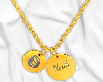 Collar con colgante de lucha libre personalizado: acero inoxidable en oro de 18 quilates, regalo deportivo