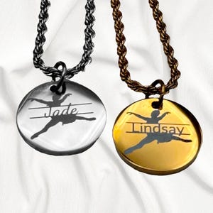 Personalized Ballet Dancer Necklace: Engraved Stainless Steel, Gift for Dancer