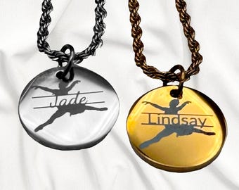 Collar de bailarina de ballet personalizado: acero inoxidable grabado, regalo para bailarina