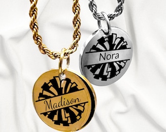 Collar con colgante personalizado de animadora – Joyería con pompones de animadora