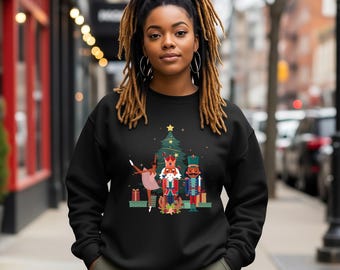 Sudadera unisex de cuello redondo con el Cascanueces mágico negro