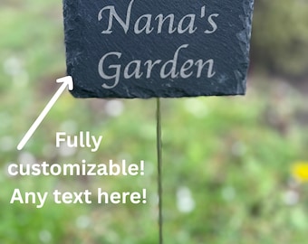 Slate Garden Sign Plant Marker | Indoor and Outdoor | Nana&#39;s Garden Mother&#39;s Day Gift | Plant Lover Garden Lover | Plant Accessories