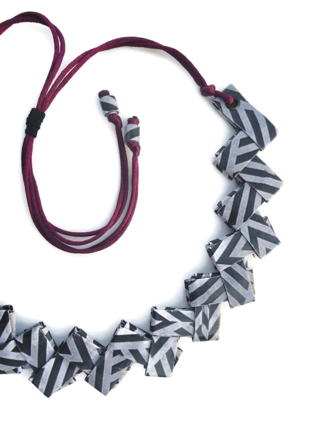 Geometric Necklacemodern Paper Necklaceorigami Necklace With Etsy