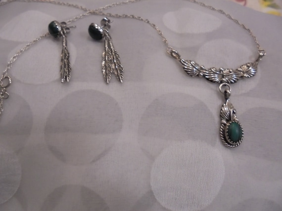 Sterling Silver Malachite Native Handcrafted Neck… - image 4