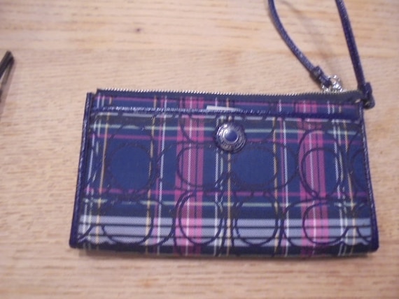 Coach Red Blue Black C Signature Wallet Etsy