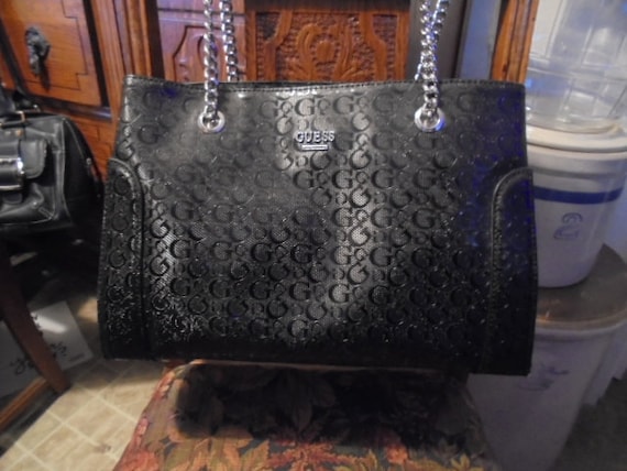 Guess Large Vinyl Signature  shoulder Handbag - image 1