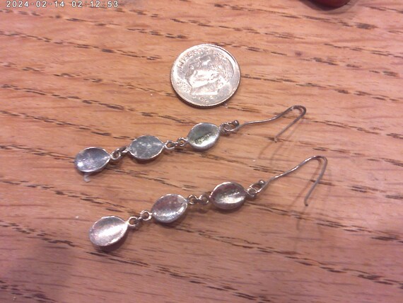 Sterling Silver MOP Drop Dangle Hook  Earrings - image 4