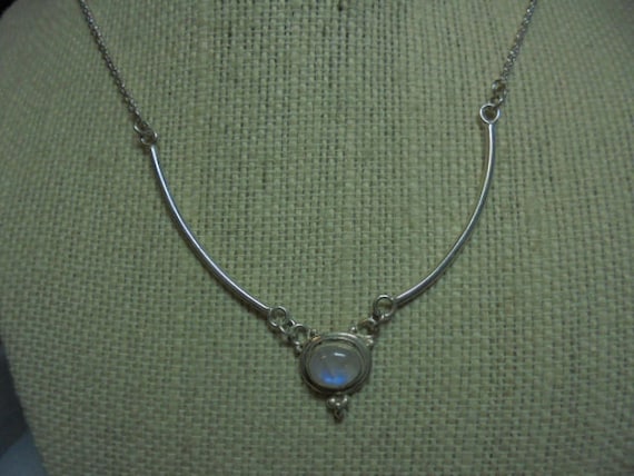 Sterling Silver Blue Translucent Gemstone Pendant… - image 2