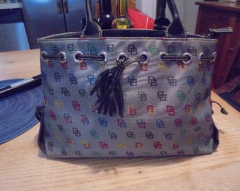 Dooney & Bourke  multi color Signature Gray/Black Handbag