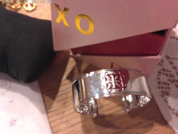 Rustic Cuff  Silver / Red    Designer Cuff   Brac… - image 5