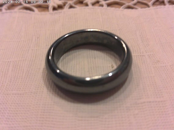 Hematite Gemstone Ring    sz 7.75 - image 1